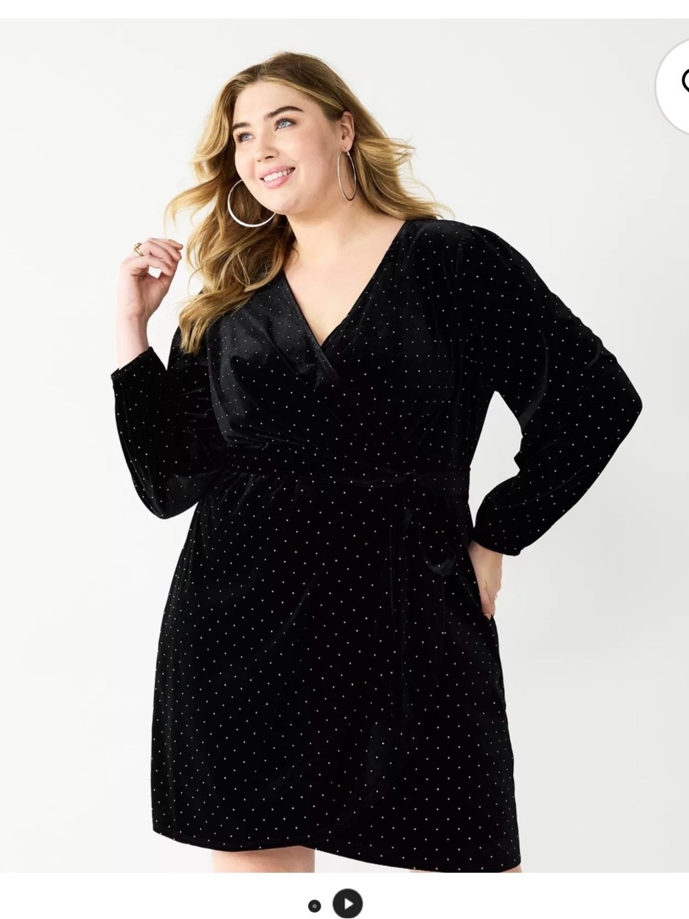 Nine West Black Velvet Plus Size 2X Dress